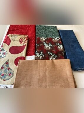 Quilting Sewing Material Lot Henry Glass Fabrics #1603 Solid Floral Green Brown